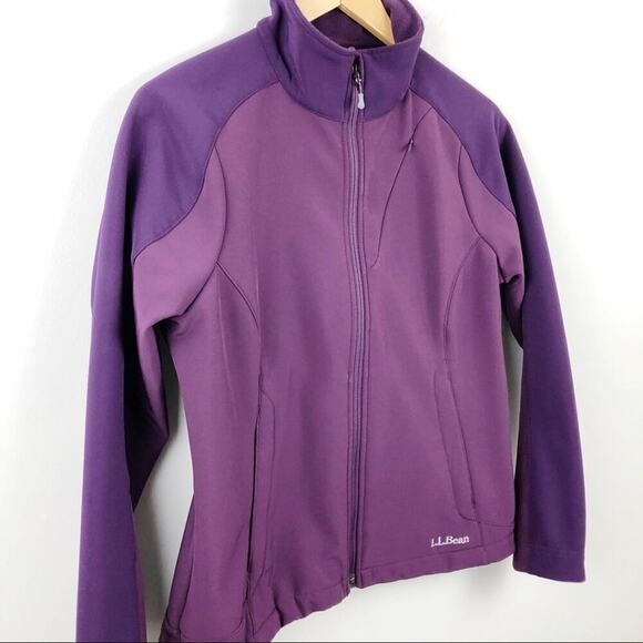 L.L. Bean Nylon Purple Full Zip Jacket Fleece Lined Size Small Pockets - Picture 2 of 13